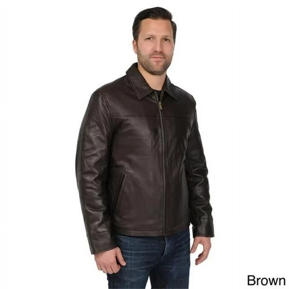 Excelled Men's Leather Bomber Jacket‎ Brown Size 2XL XXL NEW $400 - Picture 1 of 6